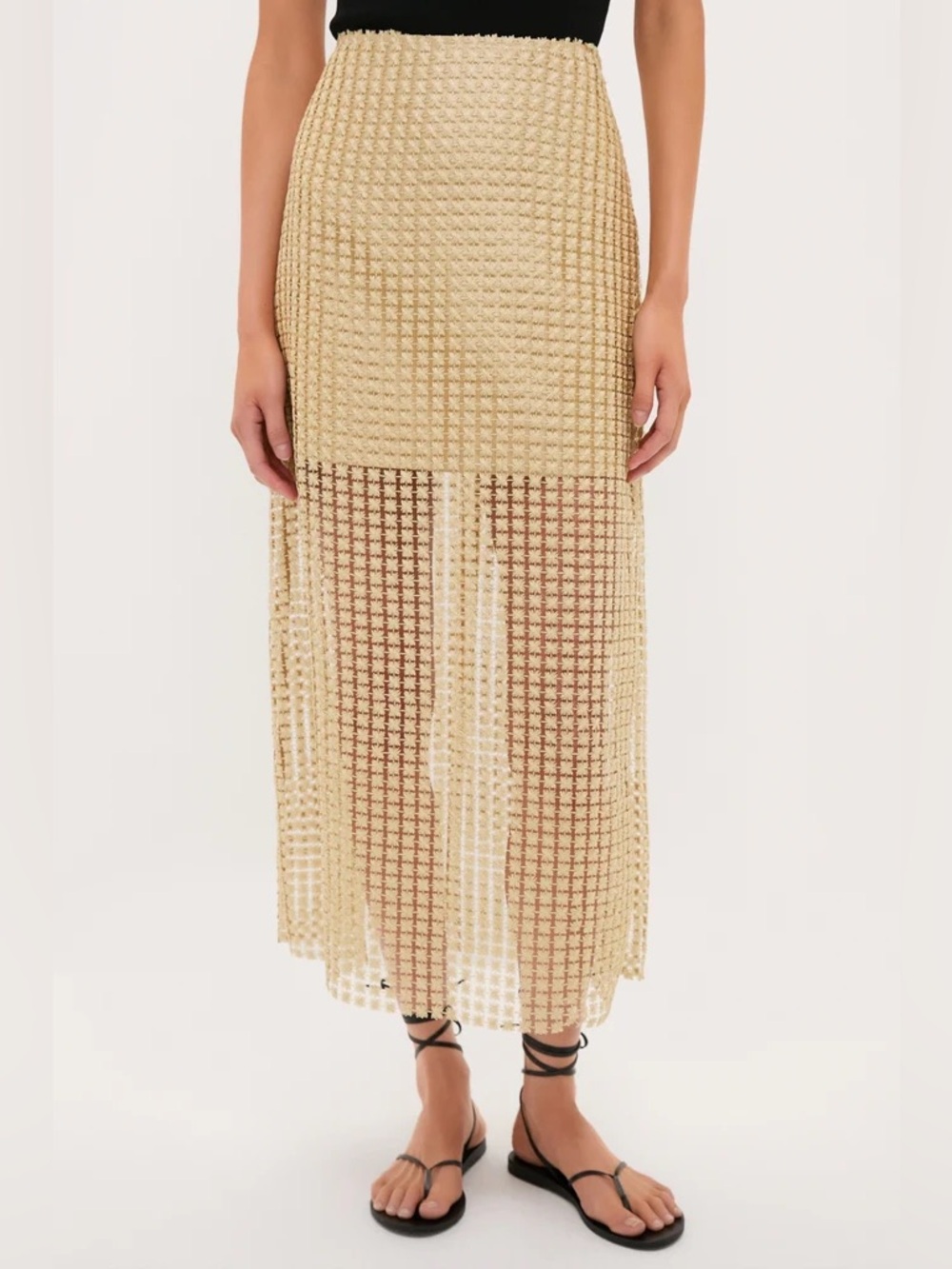 Tuckernuck Gold Metallic Star Lace Eve Skirt